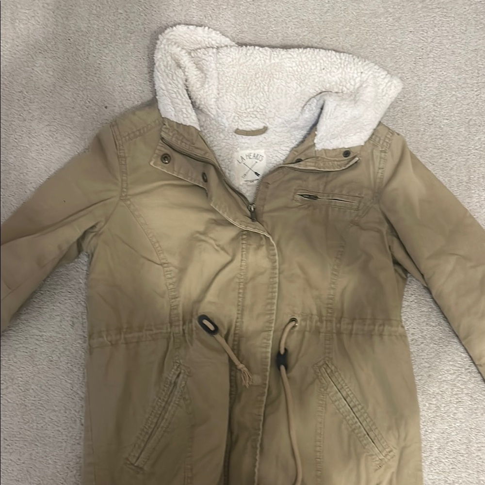Tan Women's Jacket with Sherpa Lining